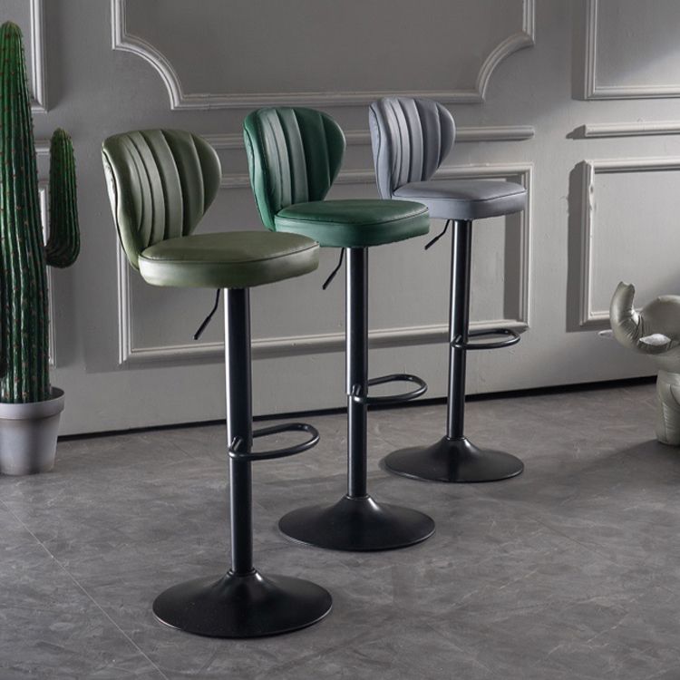 Metal Contemporary Kitchen Dining Room Stool Adjustable Height Armless Barstool