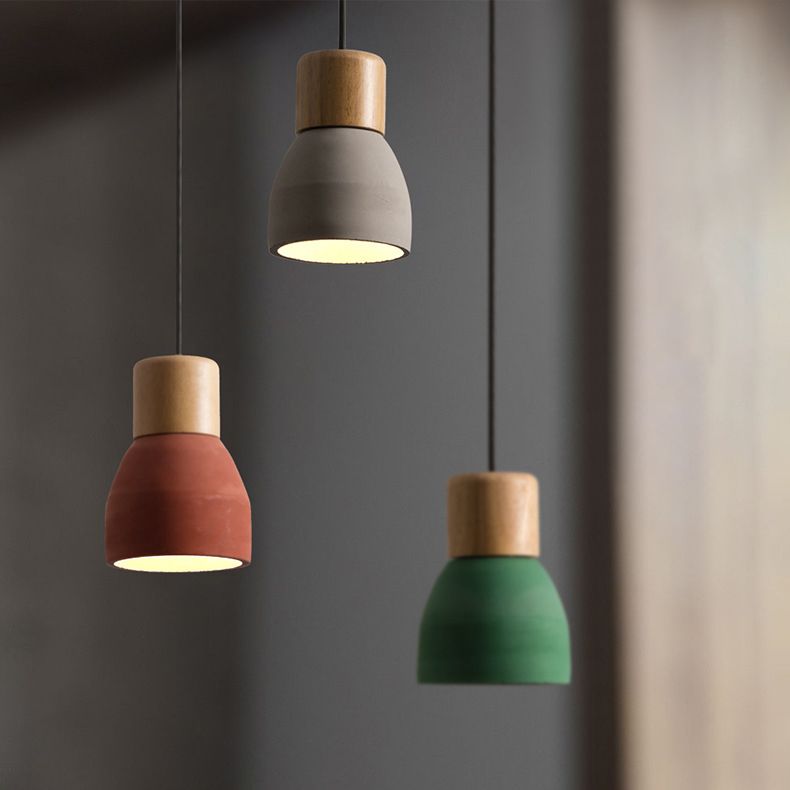 Modern artistico a sospensione singolo a sospensione a sospensione geometrica con tonalità di cemento