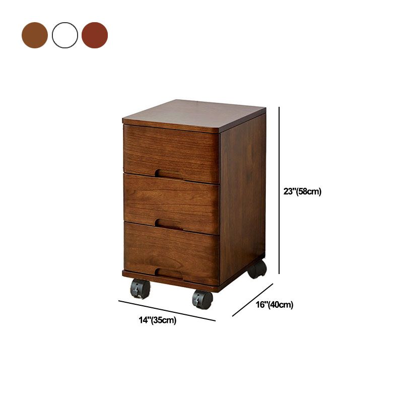 White and Brown Wooden Lingerie Chest Vertical Storage Chest Dresser with Wheels