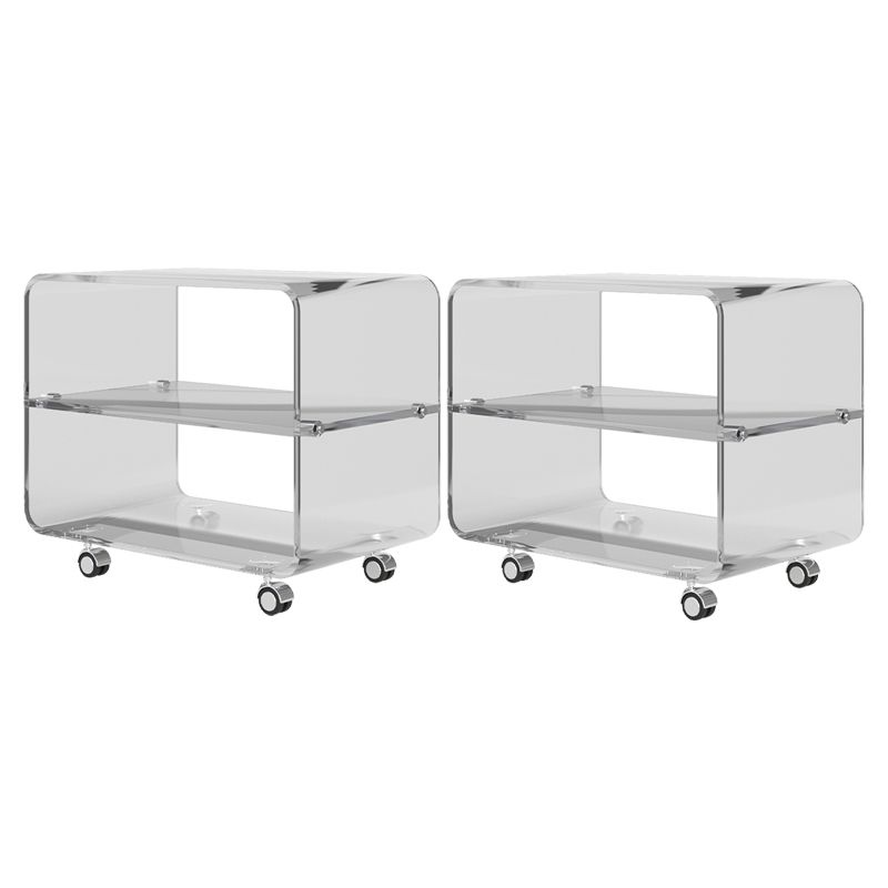 Modern Acrylic Bed Nightstand Open Storage Accent Table Nightstand