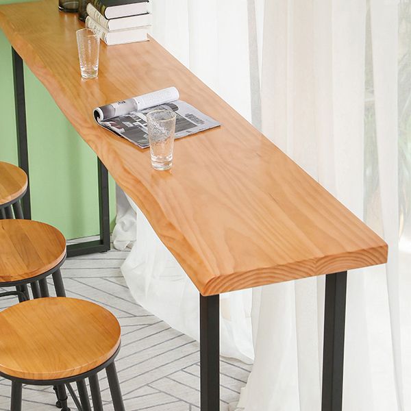 Modern 1/2/5 Pieces Wood Bar Table Set Rectangle Bar Table with High Stools for Kitchen