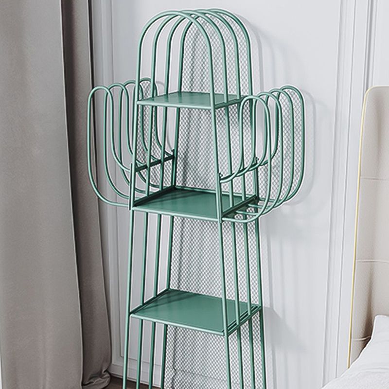 59"H Scandinavian Style Bookshelf Metal Shelf Bookcase for Home Use