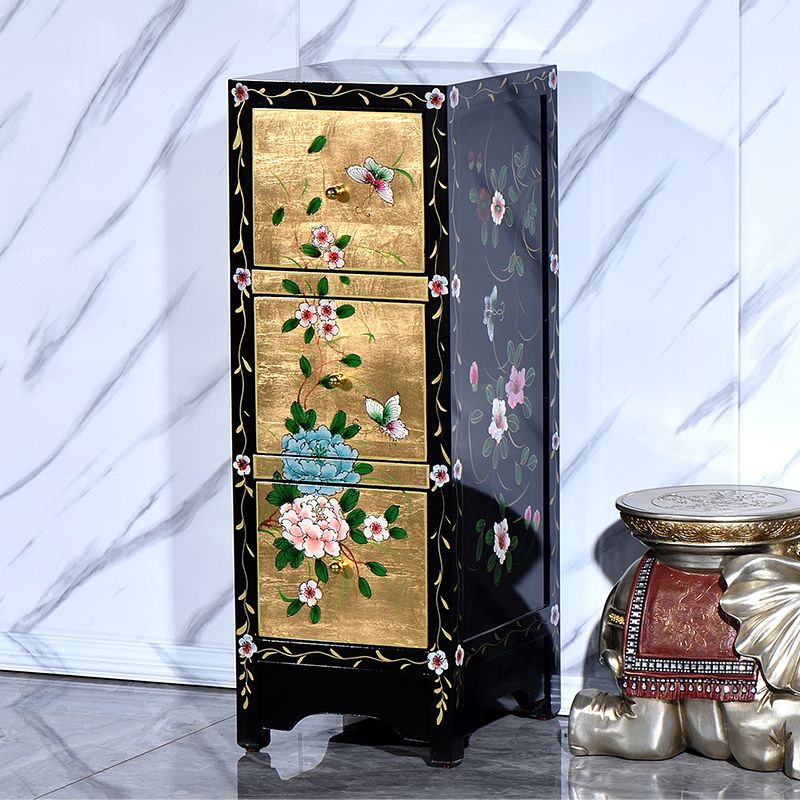 Traditional Vertical Bedroom Chest Wooden Storage Chest with Drawers