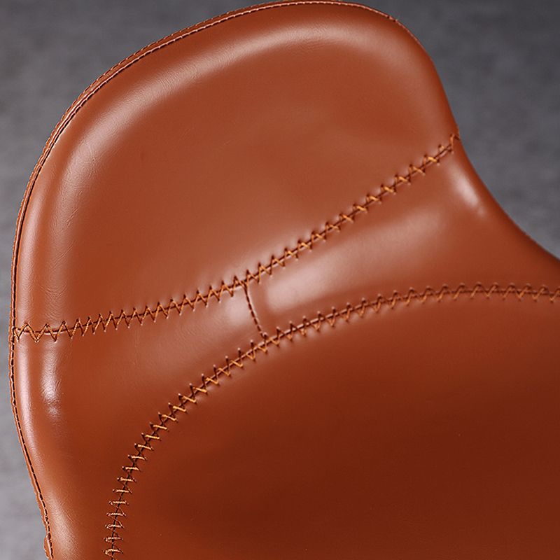 Contemporary Adjustable Height Barstool Faux Leather Swivel Bar Stools