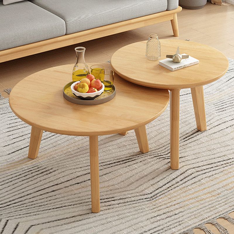 Side Table Solid Wood 3 Legs Round Nordic Living Room End Table