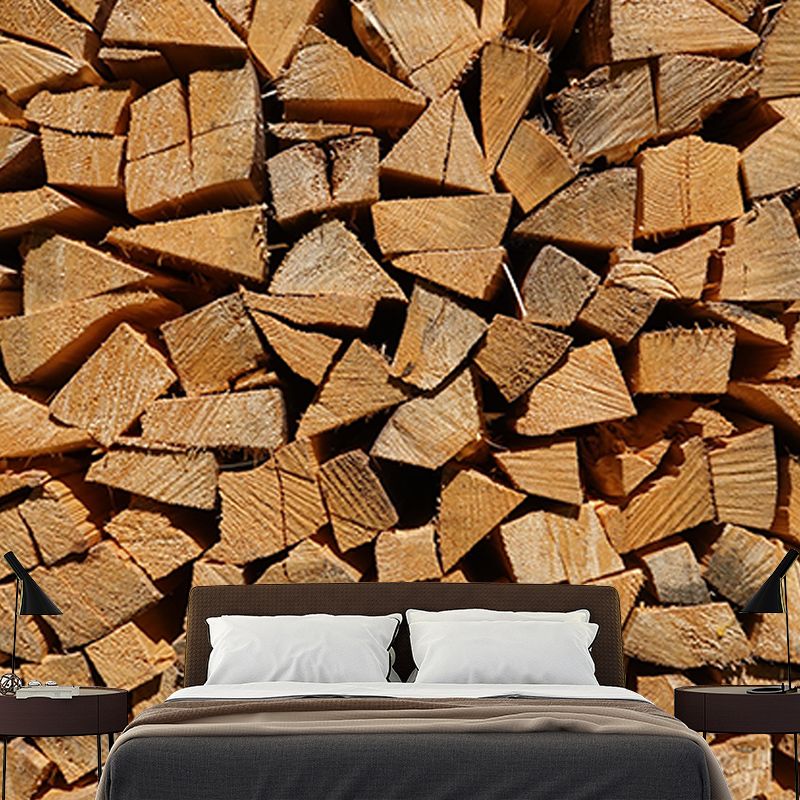 Wood Grain 3D Mural Industrial Wall Mural Mildew Resistant Decorative Dining Room Mural