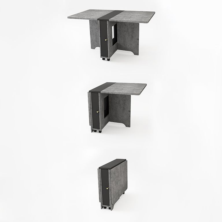 Tabla superior de madera artificial plegable Tabla rectángulo extensible con base de caballete de almacenamiento