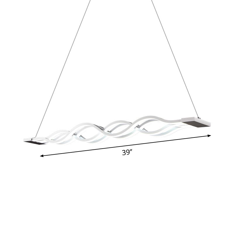 Design del lampadario lineare del lampadario lineare di soluzioni di ferro in luce a led bianche in luce calda/bianca sopra il tavolo