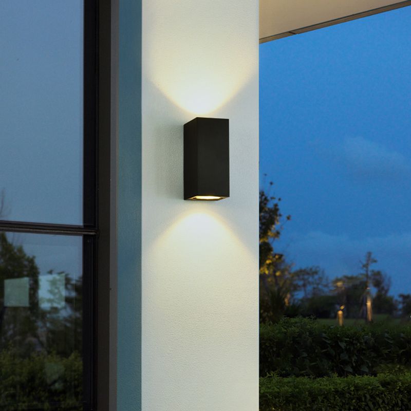 Lámparas negras modernas lámparas aluminio al aire libre 2 luces lámpara de pared de lámpara de pared