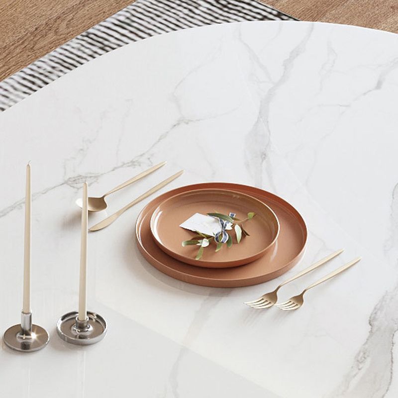 Dining Room Dinner Kitchen Table Simple Pedestal Stone Dining Table