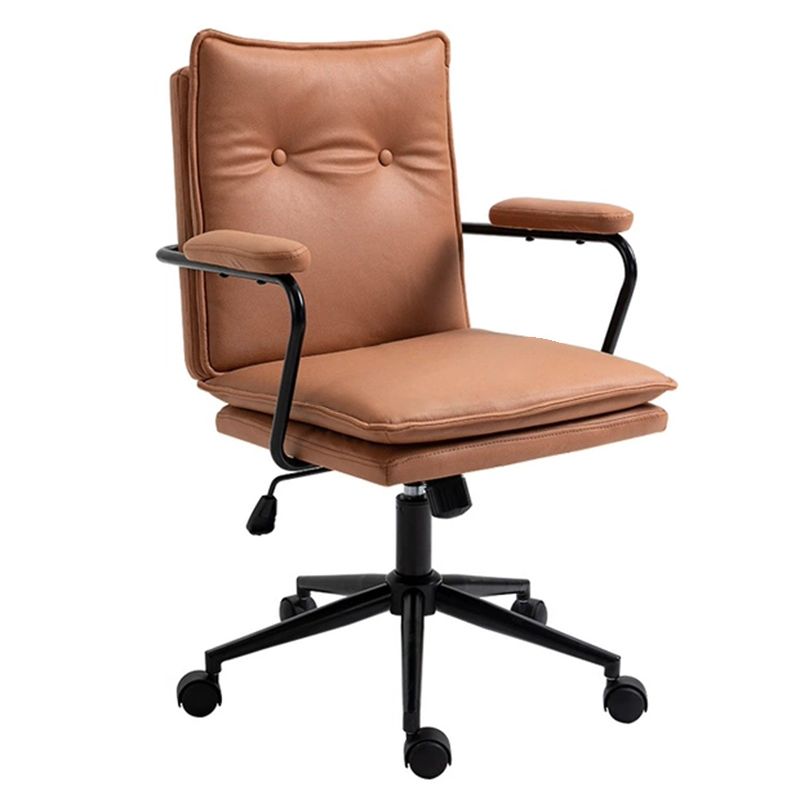 Black Frame Modern Office Chair Swivel Computer Desk Chair with Padded Arms