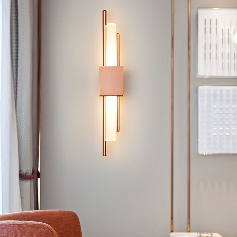 Modern Style Wall Sconce Geometric Shape LED Wall Light with Metal Shade for Bedroom
