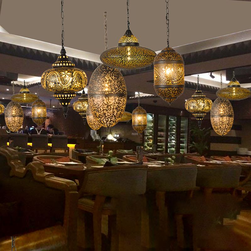 Funzione per illuminazione a pendente in metallo leggero industriale per sala da pranzo