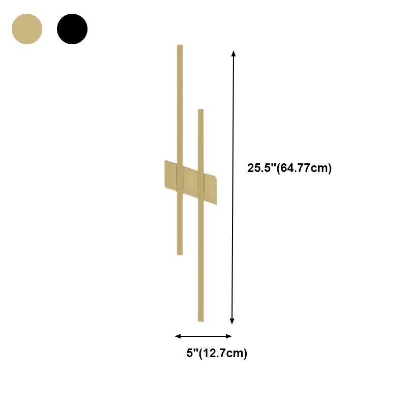 Metal LED Wall Lamp in Modern Minimalist 2-Light Linear Wall Sconce for Bedroom