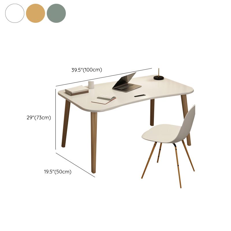 Contemporary Office Desk Parsons Writing Desk with Wooden Legs