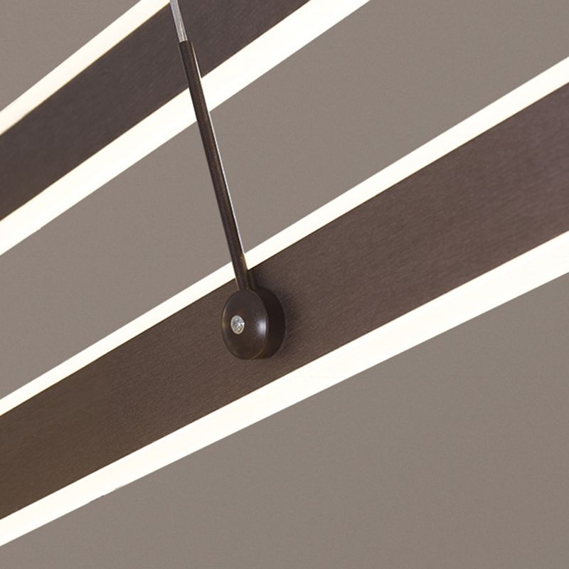 Minimalist Square Suspension Lamp Metal Multi-Layered LED Chandelier for Living Room