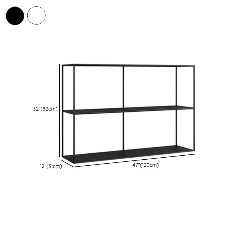 Horizontal Metal Bookcase Modern Style Open Back Bookshelf with Shelves