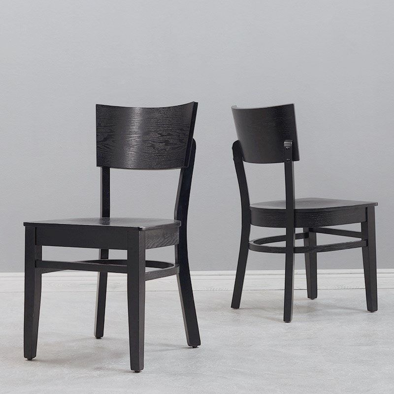 Ouvrez les chaises de salle à manger sans bras arrière avec des pattes en bois (ensemble de 2)