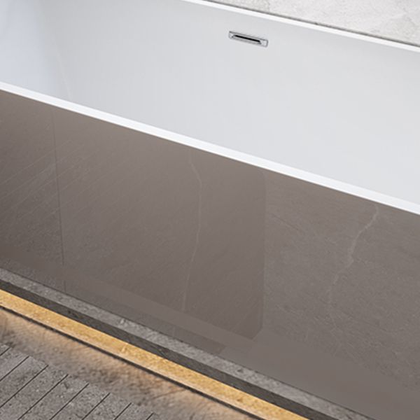 Rectangular Back to Wall Bathtub Antique Finish Soaking Modern Bath Tub