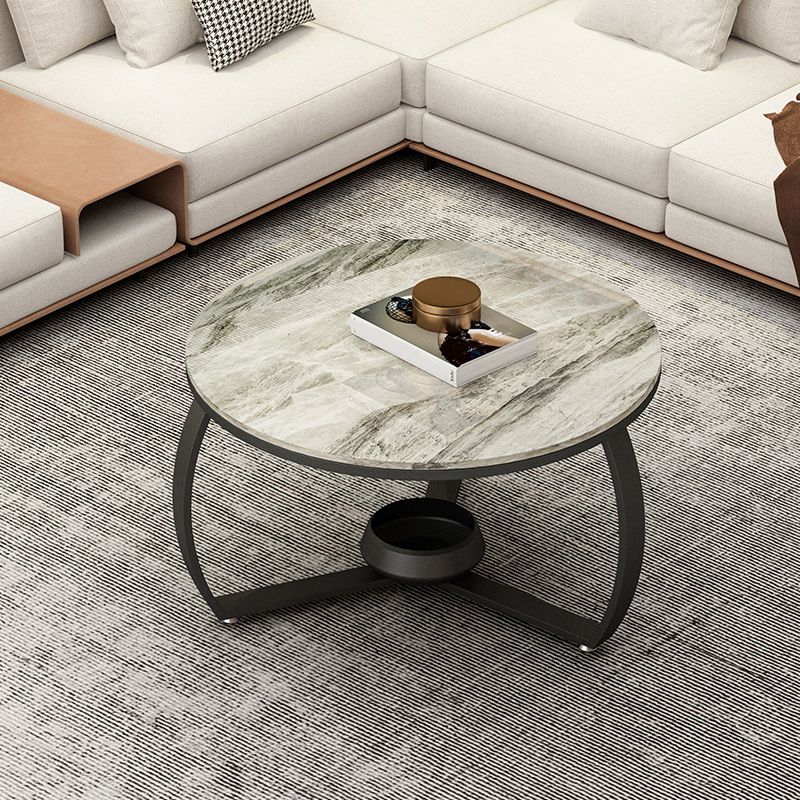 Round Cross Legs Coffee Table  Contemporary  Cocktail Table for Home