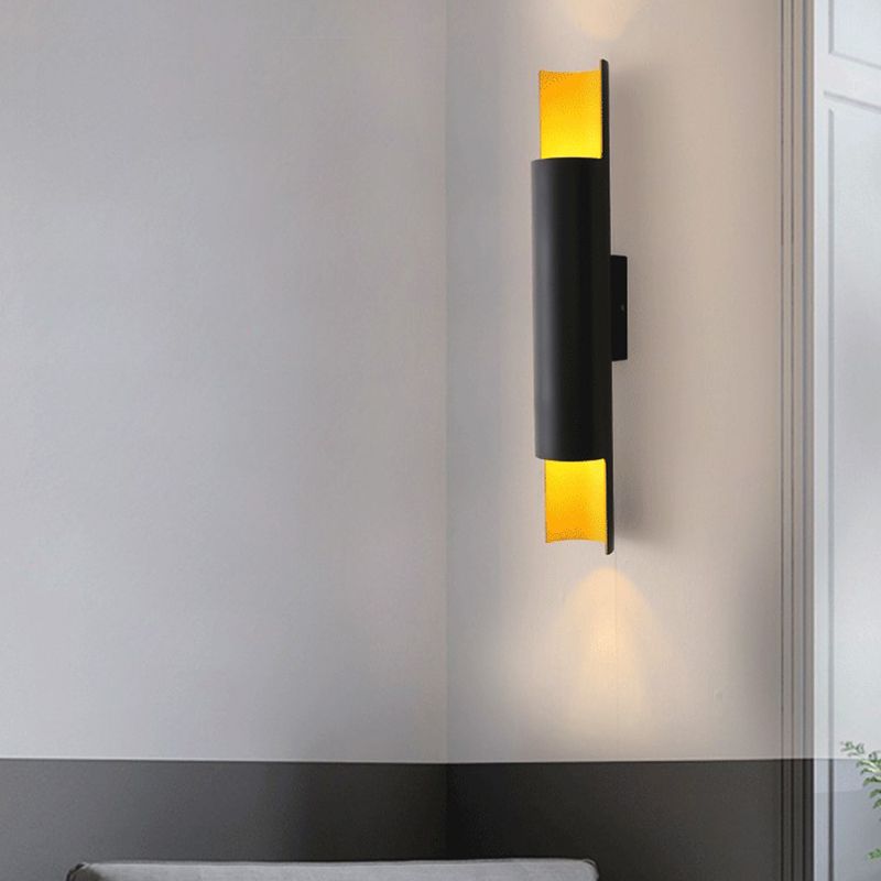 Lampada da parete interna nera e dorata in moderna luce in alluminio in alluminio in alluminio
