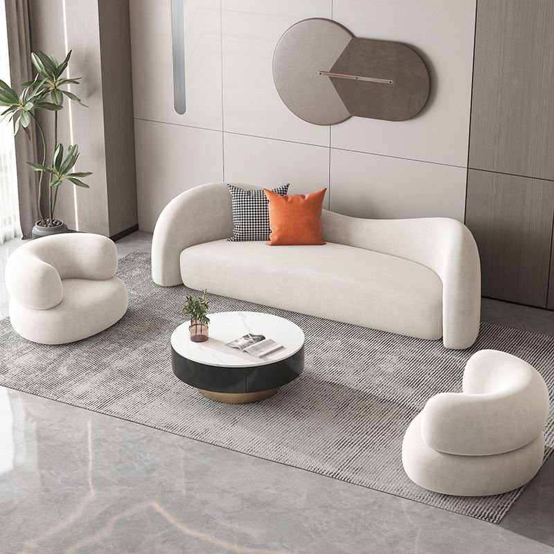 Sloped Arms No Distressing Sofa Modern Scratch Resistant Curved Loveseat