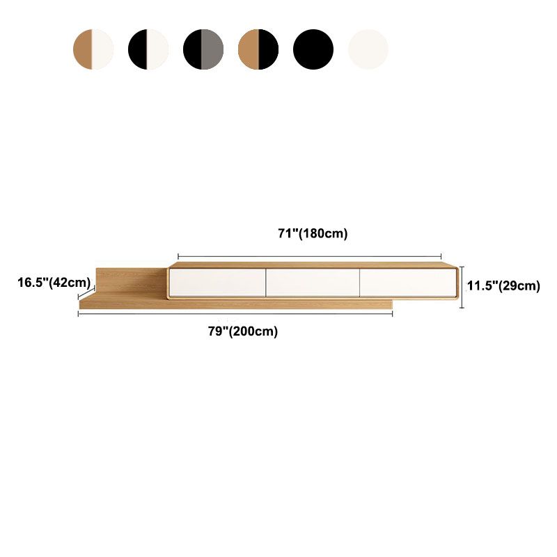 Contemporary Faux Wood TV Stand Console Enclosed Storage TV Stand
