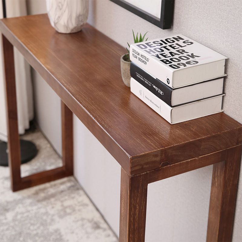 12 inch Wide Accent Table Mid-Century Modern Rectangle Wood Console Table