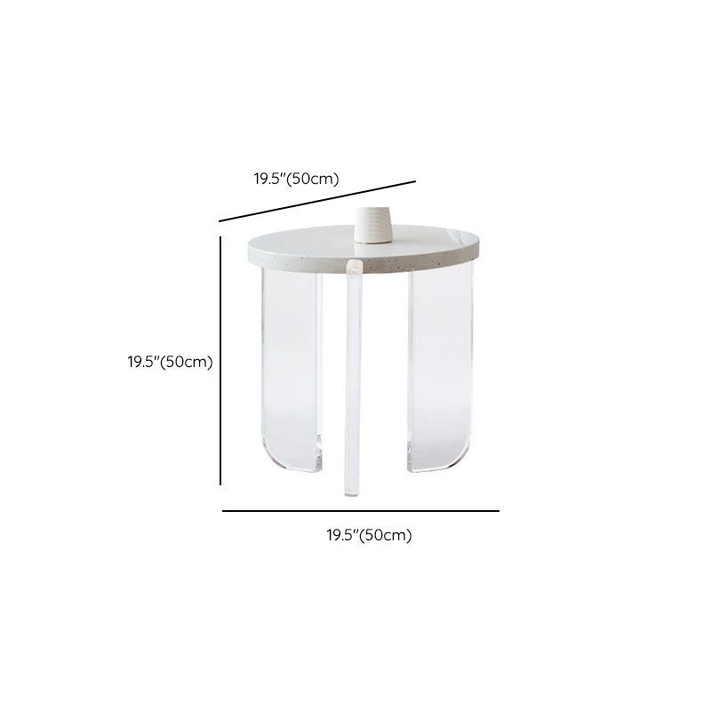 Contemporary Stone Coffee Table 3 Legs Coffee Cocktail Table