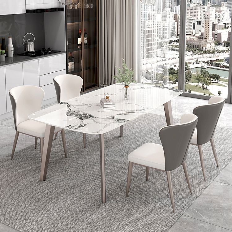 Designer Style Sintered Stone Top Dining Set Rectangle 1/4/5/7 Pieces Dining Table Set