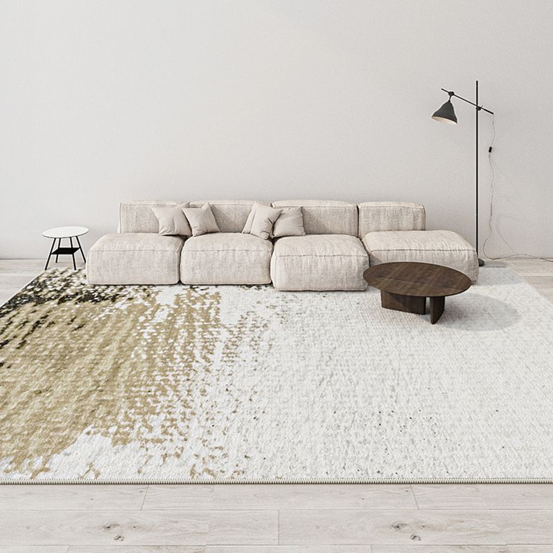 Tapis graphique en polyester en or léger tapis de support non glissant pour le salon