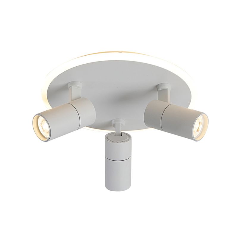 Modern 3-Light LED Flush Mount Lighting Track Light White Spotlight Round Light for Bedroom or Balcony