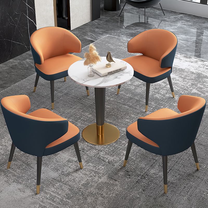 1/5 Pcs Metal Scandinavian Dining Room Set with Round Table Dinette Set