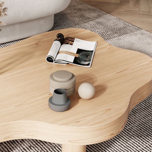 3 Legs Coffee Table Solid Wood Coffee Cocktail Table for Living Room