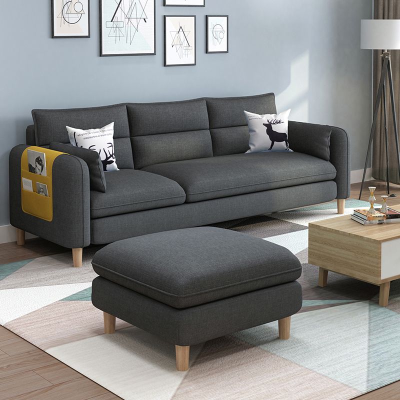 Contemporary Sewn Pillow Back Standard 3-seater Stationary Sofa