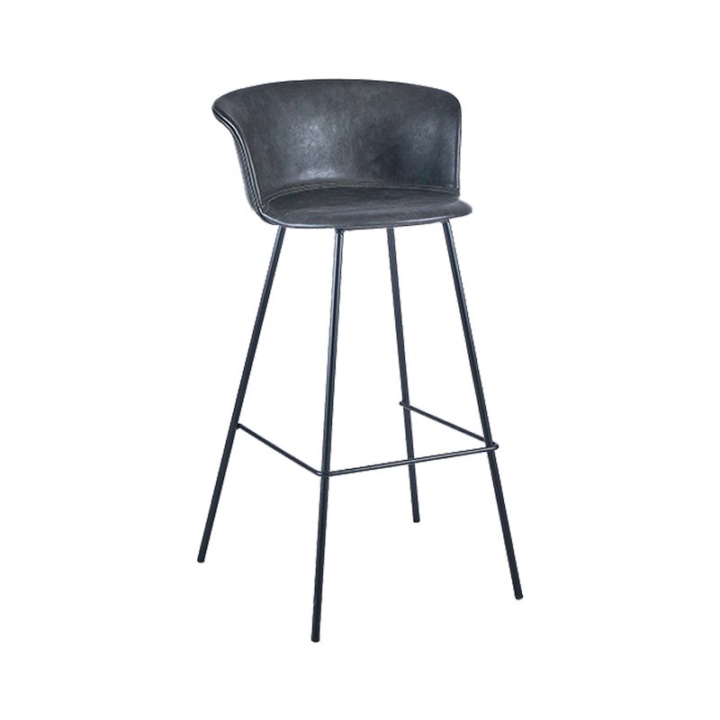 Industrial Style Bar-stool PU Leather Counter Bar Stool with Metal Legs