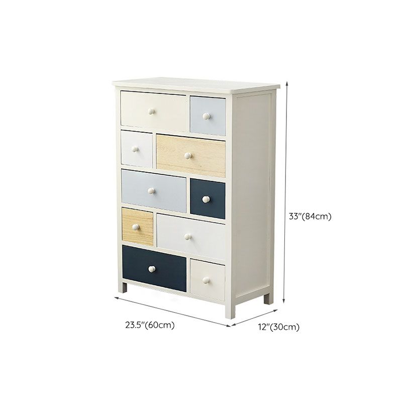 Glam Chest Bedroom Solid Wood Storage Chest in White with Drawers