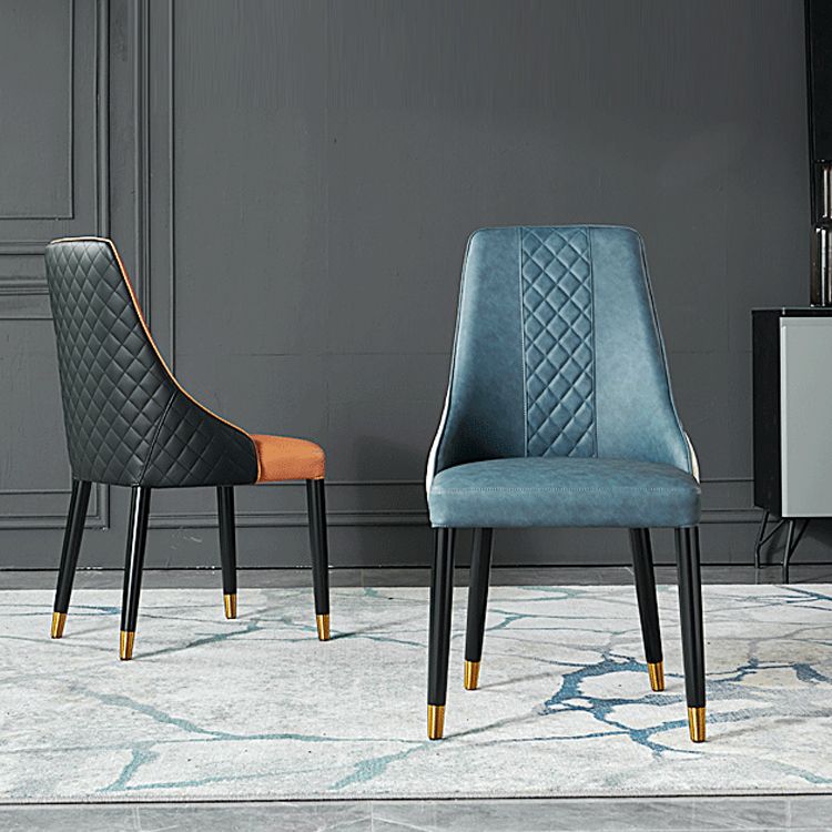 Nordic Glam Style Chairs Kitchen Arm Side Chair with Wooden Legs