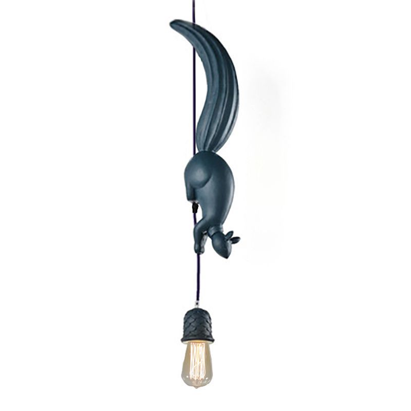 Modern Squirrel Top Pendant Light, Minimalist Plastic Hanging Lamp for Bedroom
