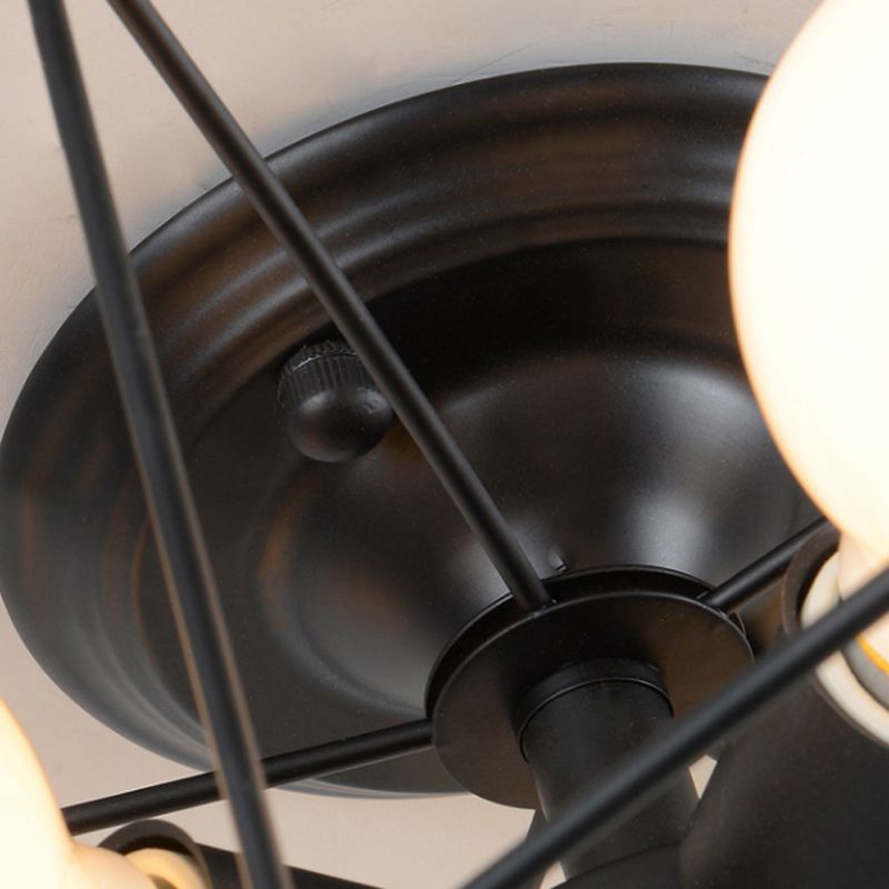 Industrial Starburst Flush Mount Ceiling Light Metal Multiple-Light Flush Light