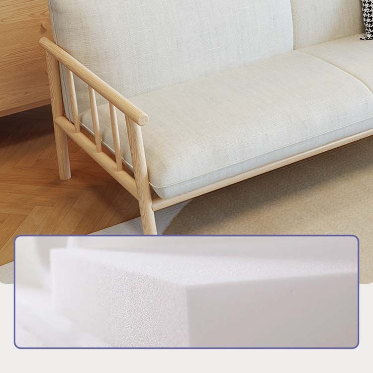 Modern 30.31" H Cotton Blend Wood Frame Square Arm Sofa for Living Room