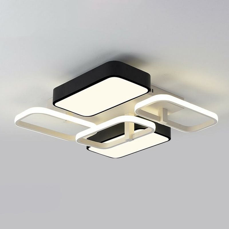 Éclairage encastré d'épissure Luminaire encastré minimaliste métallique noir et blanc à LED