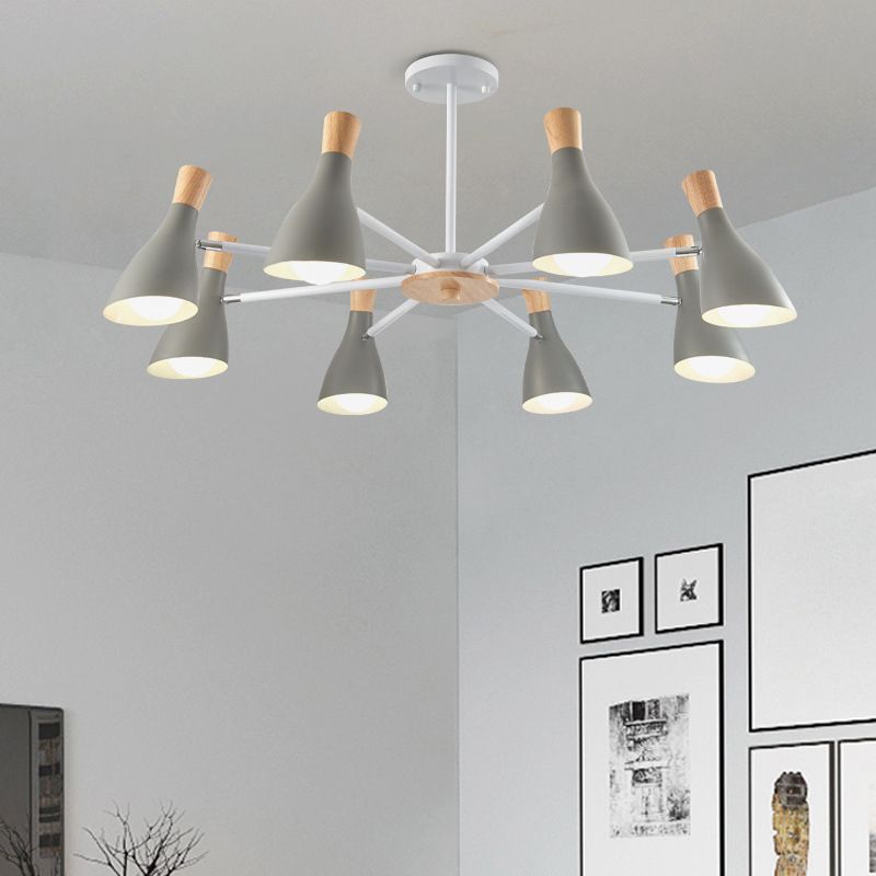 Lámpara de metal de estilo de cono de cono múltiple cono de luz