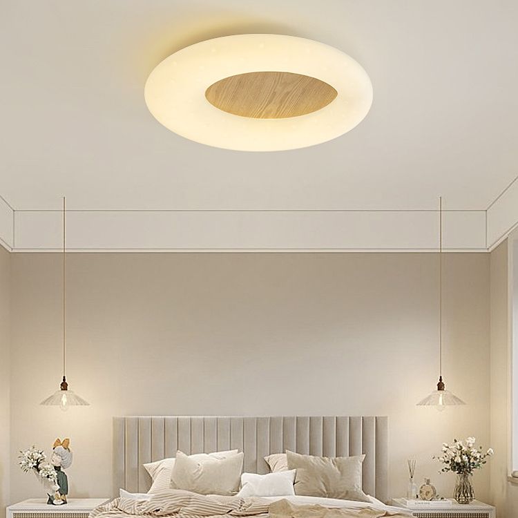 LED Modernism Ceiling Light White Shaded Flush Mount Lighting for Hallway