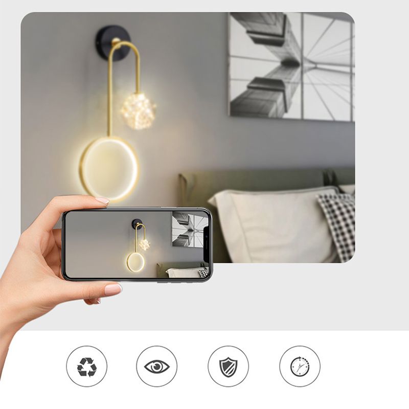 Metallo lampada appesa a parete in vetro a parete a parete in metallo a parete a parete con piastra backplate metallica