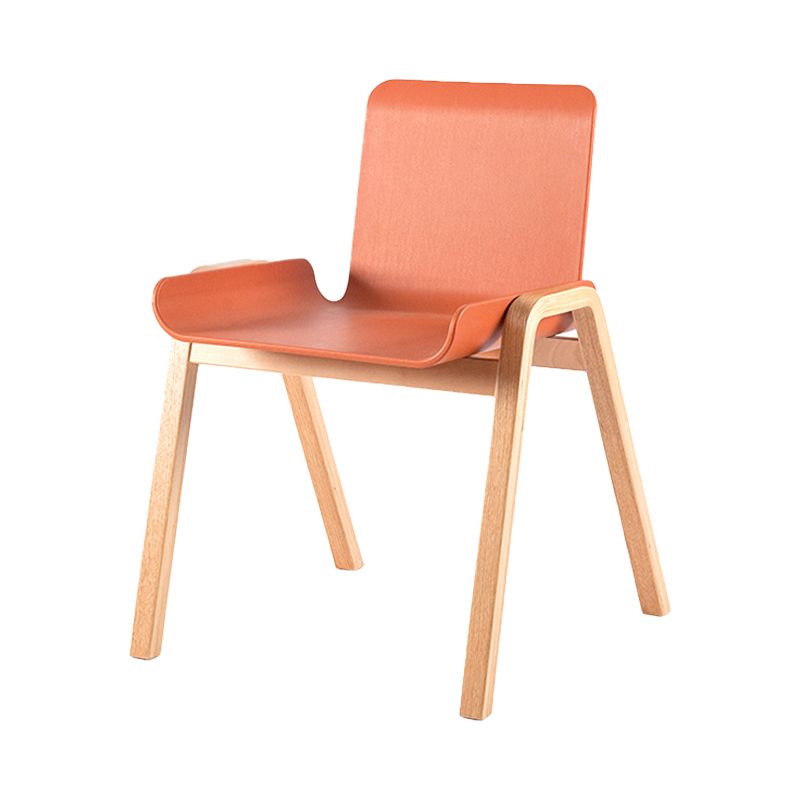 Silla de comedor de estilo moderno Silla auxiliar de cocina sin brazos con patas de madera