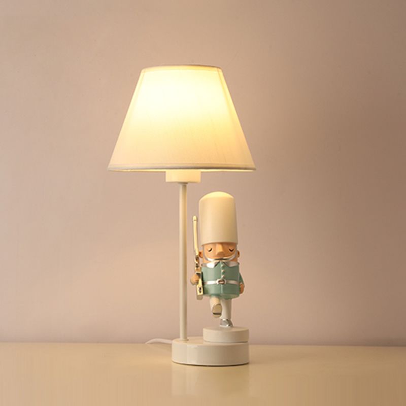 Soldier Bedside Nightstand Lamp Resin 1 Bulb Kids Style Table Lighting with Shade