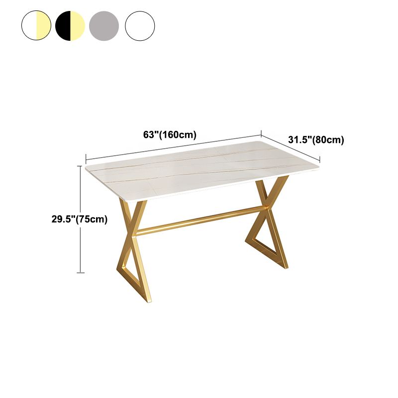Rectangular Stone Dining Table Home Luxury Furniture with Double Pedestal in Matte Finish
