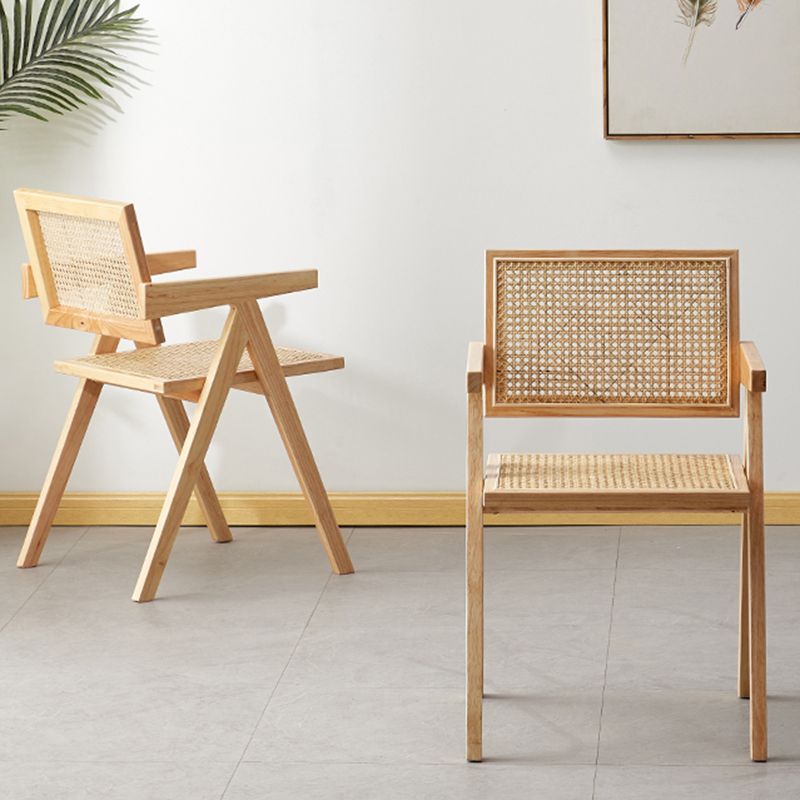 Wood 20" L x 20" W x 31.8" H Armless Solid Wood Frame Chair for Living Room