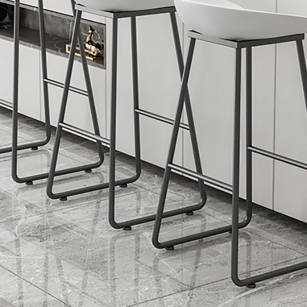 Modern Backrest Counter Stool Iron Kitchen Bar Stool with Acrylic Seat